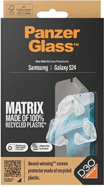 Mbrojtës ekrani PanzerGlass Ultra-Wide Fit me D3O, për Samsung Galaxy S24, Transparent