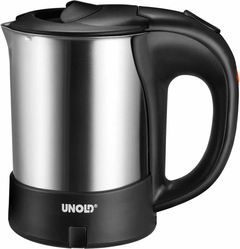 Ibrik elektrik UNOLD 18575, çelik inoks, udhëtimi, 0.5L, i zi