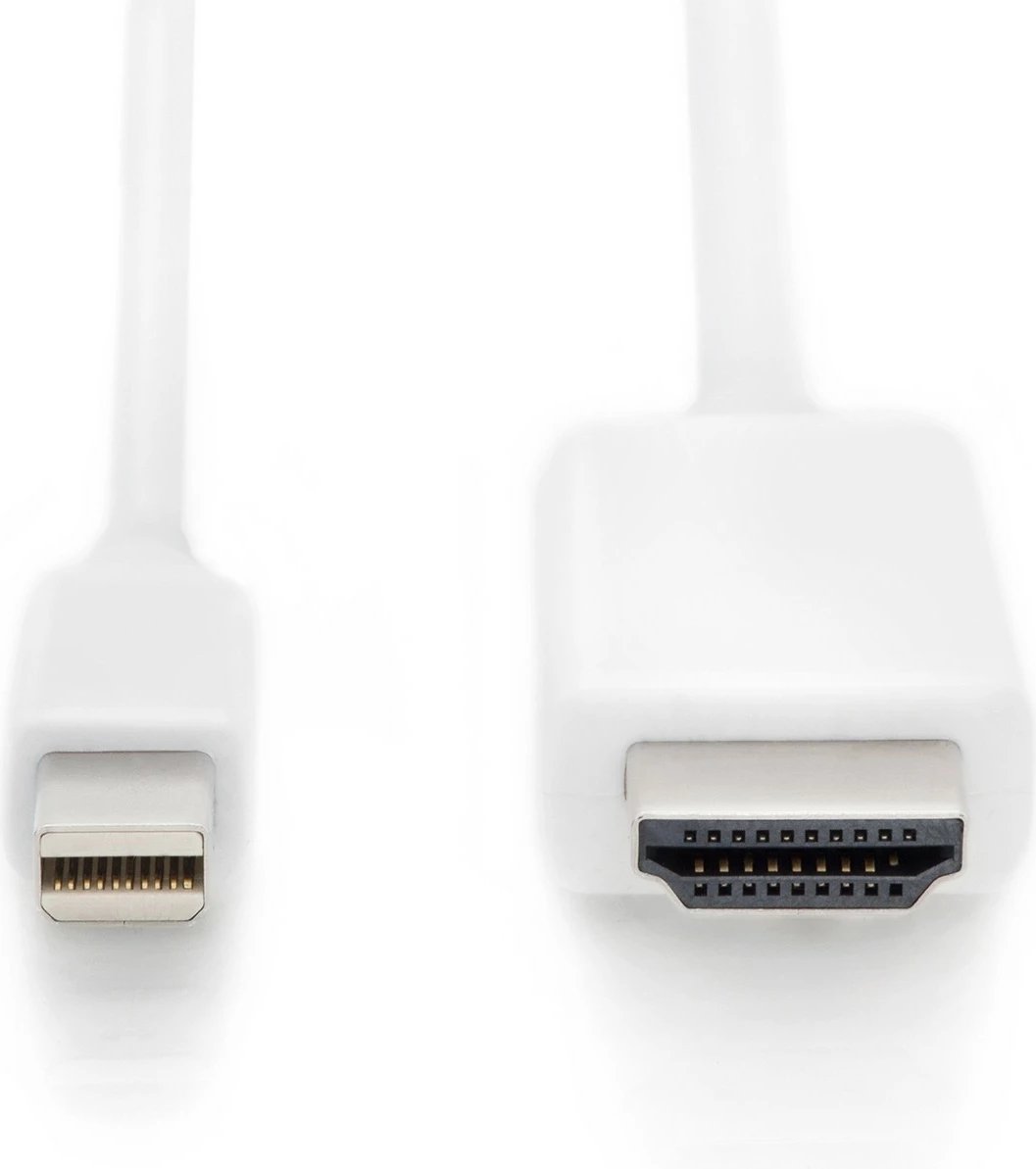 Kabllo adapter Digitus Mini DisplayPort në HDMI, 2m, bardhë