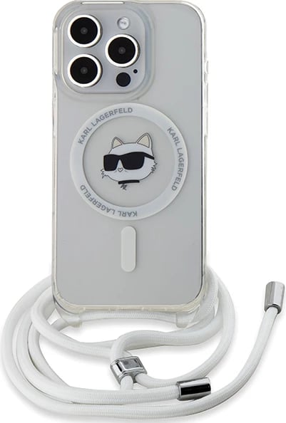 Mbështjellës Karl Lagerfeld IML Choupette Head & Cord MagSafe për iPhone 14 Pro, Transparent
