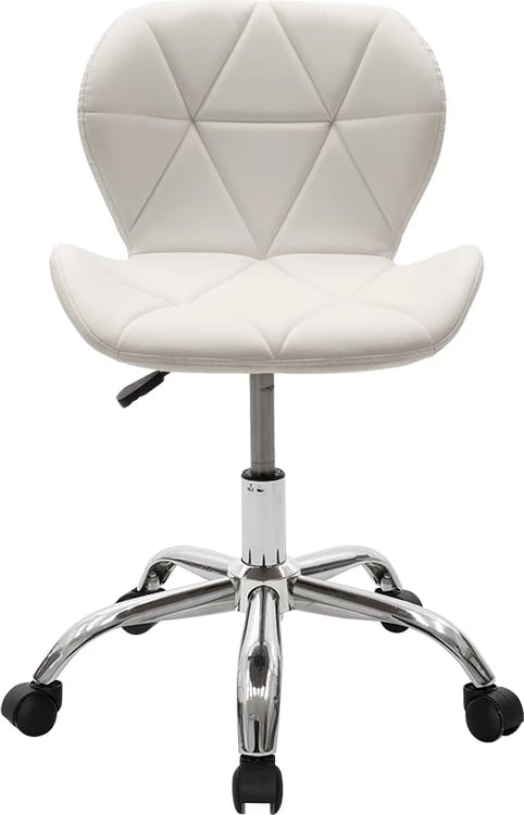 Karrige zyre Frea II, lëkurë sintetike e bardhë, 47x52x82-95 cm