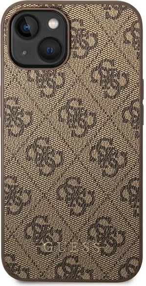 Mbështjellës Guess 4G Saffiano për iPhone 14, 6.1", kafe, hardcase Mbështjellës Guess 4G Saffiano për iPhone 14, 6.1", kafe, hardcase