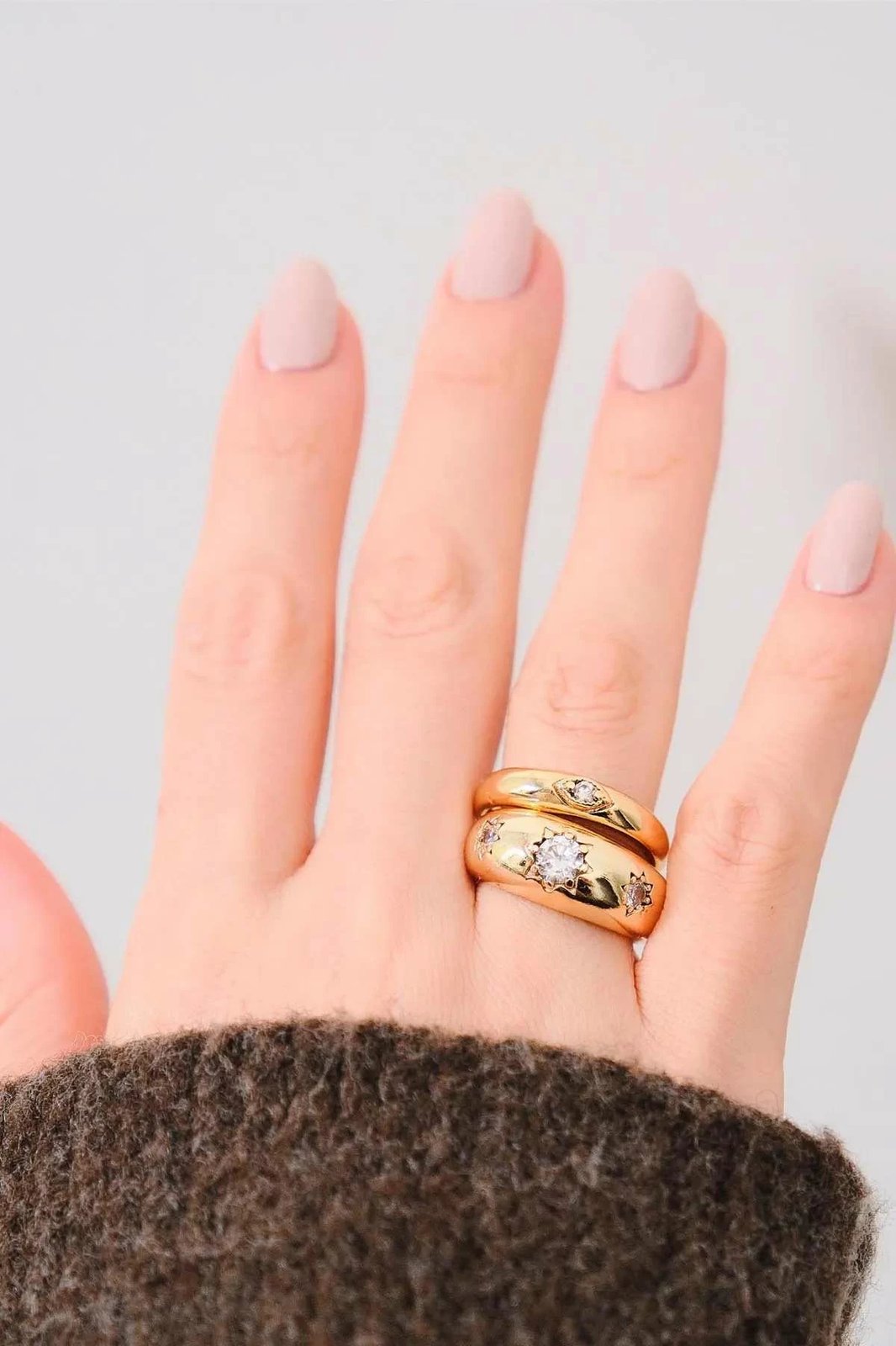 Unazë Jumeon, ngjyrë ari, gur zirkon