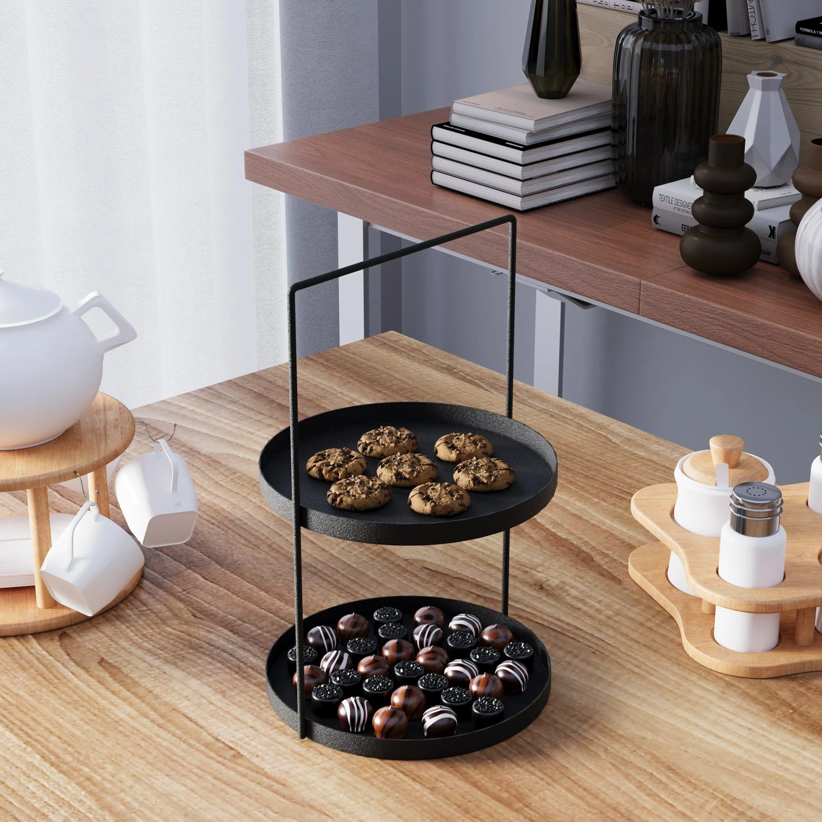 Aksesor dekorativ metalik, dizajn Aberto, Tılos, ngjyrë e zezë