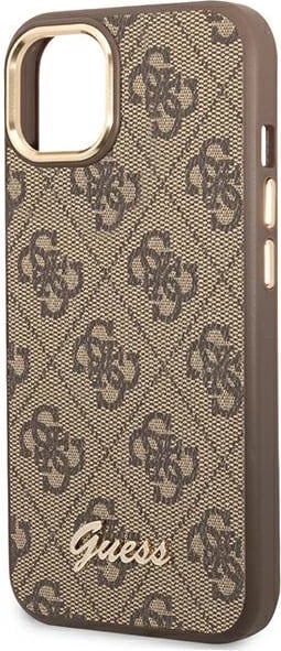 Mbështjellës Guess GUHCP14SHG4SHW për iPhone 14 6.1", 4G Vintage Gold Logo, Kafe