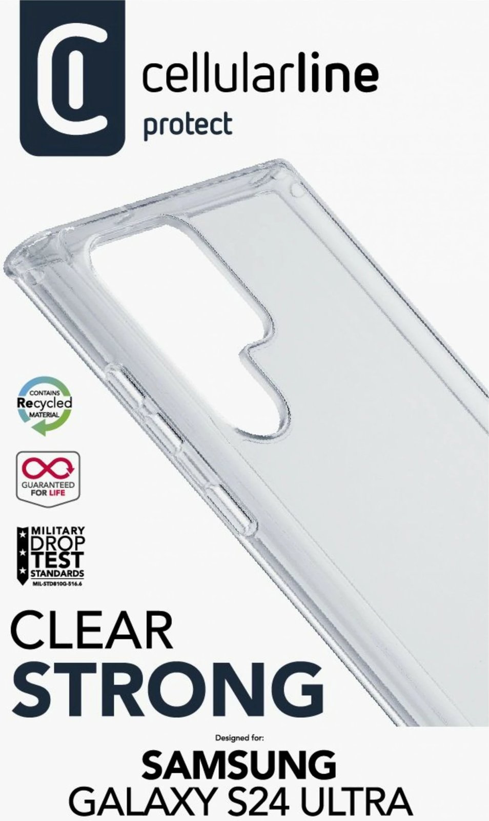 Mbështjellës Cellularline për Samsung Galaxy S24 Ultra, transparent