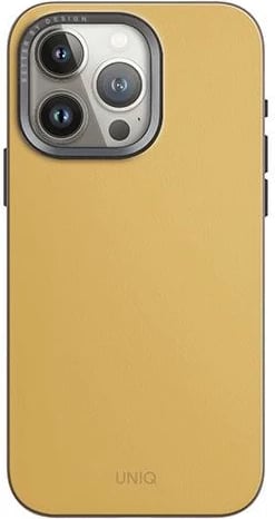 Mbështjellës UNIQ Lyden DS për iPhone 15 Pro Max 6.7", MagClick, e verdhë-gri
