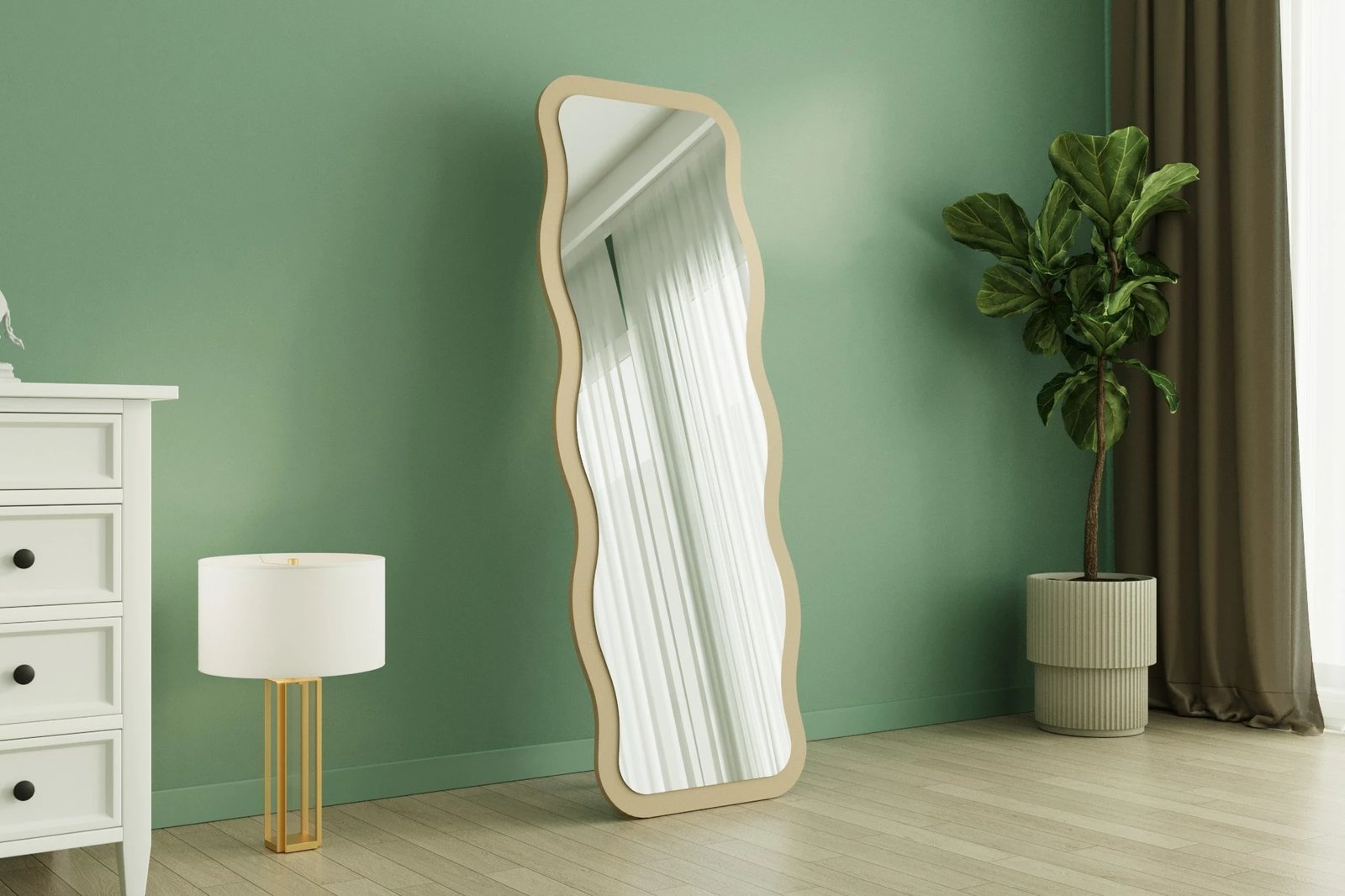 Pasqyrë dekorative Skye Decor, ngjyrë rëre, Aror