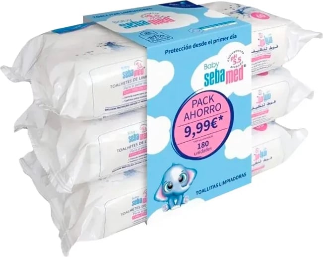Letra të lagura për fëmijë Sebamed 3 x 60 copë