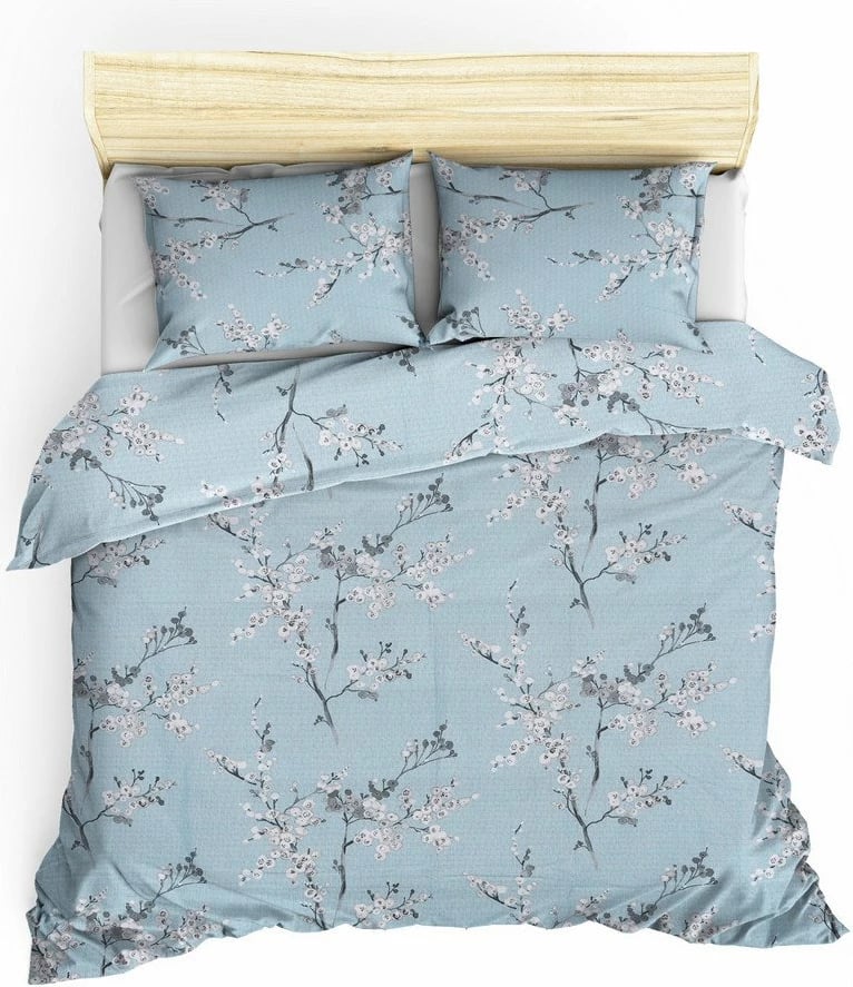 Set mbulesash për dyshek dopio Ranforce, L'essentiel, Chicory, blu-bardhë