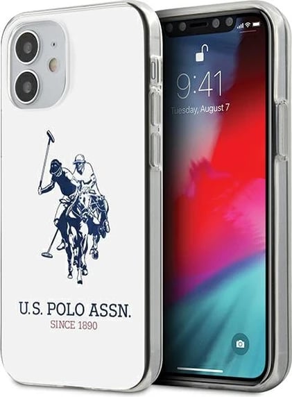 Mbështjellës U.S. Polo Assn. USHCP12STPUHRWH për iPhone 12 mini, 5.4", Shiny Big Logo, Bardhë