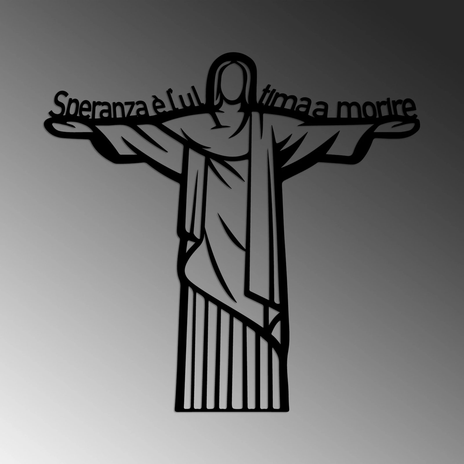 Aksesor dekorativ metalik për mur, Wallity La Speranza 4, ngjyrë e zezë, 56x54cm