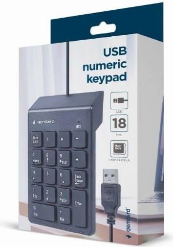 Tastierë numerike me kabllo Gembird KPD-U-03, USB, e zezë