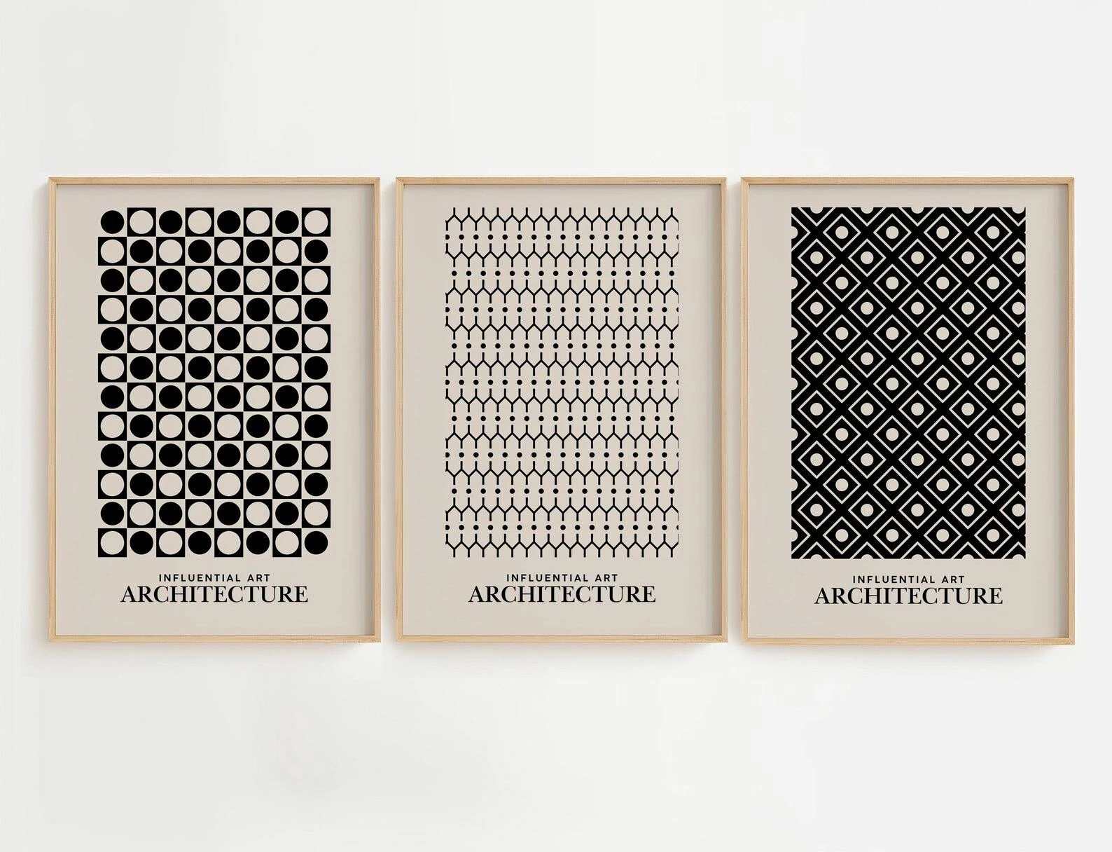 Set pikturash dekorative me kornizë, 3 copë, Wallity, Artvmodel35-Ahsap