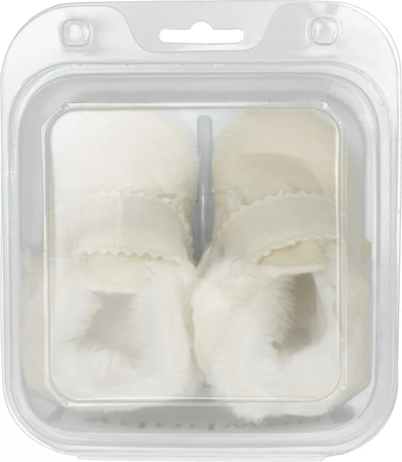 Papuçe dimri bebe, NEW BABY, 0-3 muaj, mbyllje me rrip ngjitës, shtresë fleece, shollë sintetike e hollë BPA-free, gjatësi shollë 10 cm, bezhë