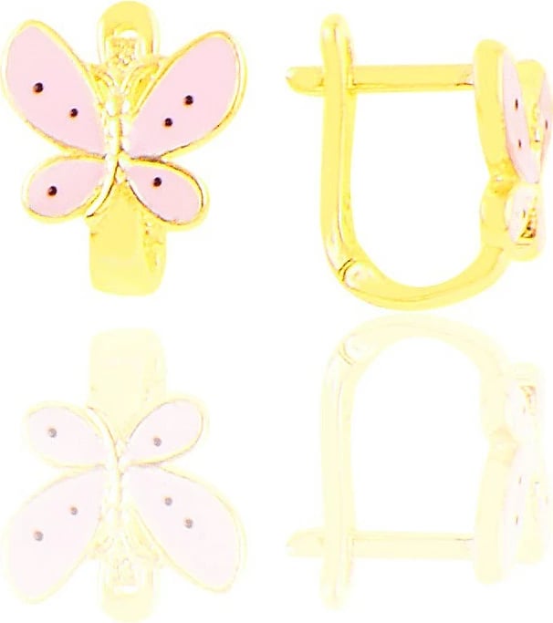 Vathë flutur, argjend 925, ngjyrë ari, Jumeon, 9.2x8mm