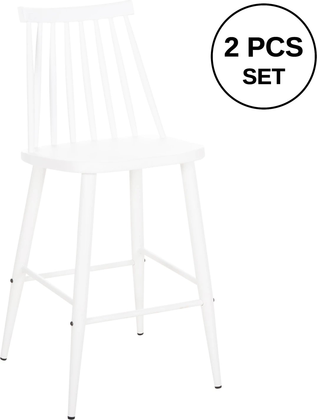 Karrige për bar mesatare Vanessa FH9300.11 polipropilenë & metal-bardhë 45,5x46x97Hcm., set prej 2 copë