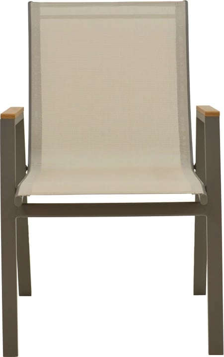 Karrige kopshti Azelie, alumin, tekstilene, ngjyrë gri e çelët- shampanjë, 56x75x88cm