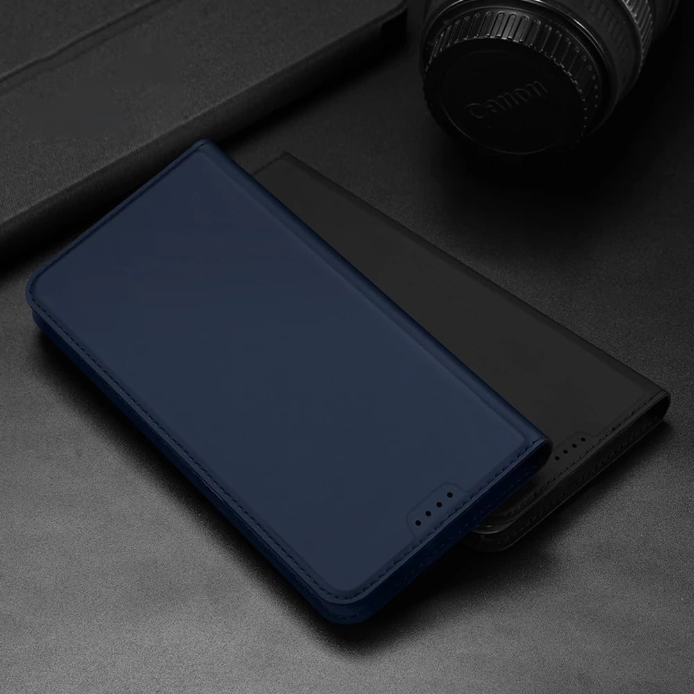 Mbështjellës Dux Ducis Skin Pro për Realme 10 Pro+, me kapak, xhep për kartela, qëndrim, kaltër Mbështjellës Dux Ducis Skin Pro për Realme 10 Pro+, me kapak, xhep për kartela, qëndrim, kaltër
