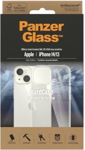 Mbështjellës PanzerGlass HardCase për iPhone 14/15/13, transparent
