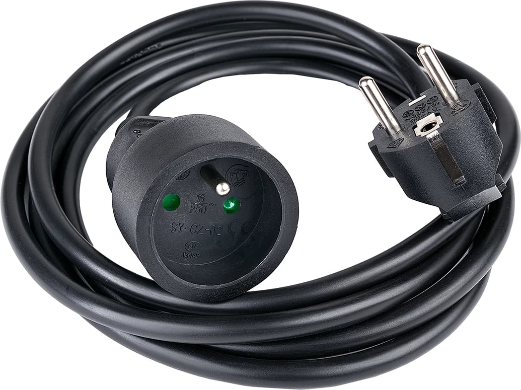 Zgjatues Hama Standard, 2m, plastikë, EU plug, i zi Zgjatues Hama Standard, 2m, plastikë, EU plug, i zi