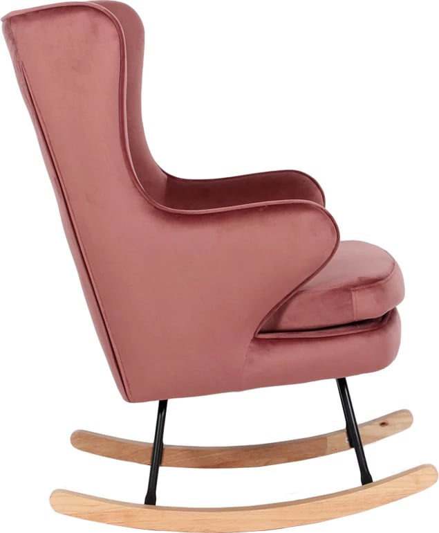 Karrige lëkundëse, kadife rozë, 71x86x102cm