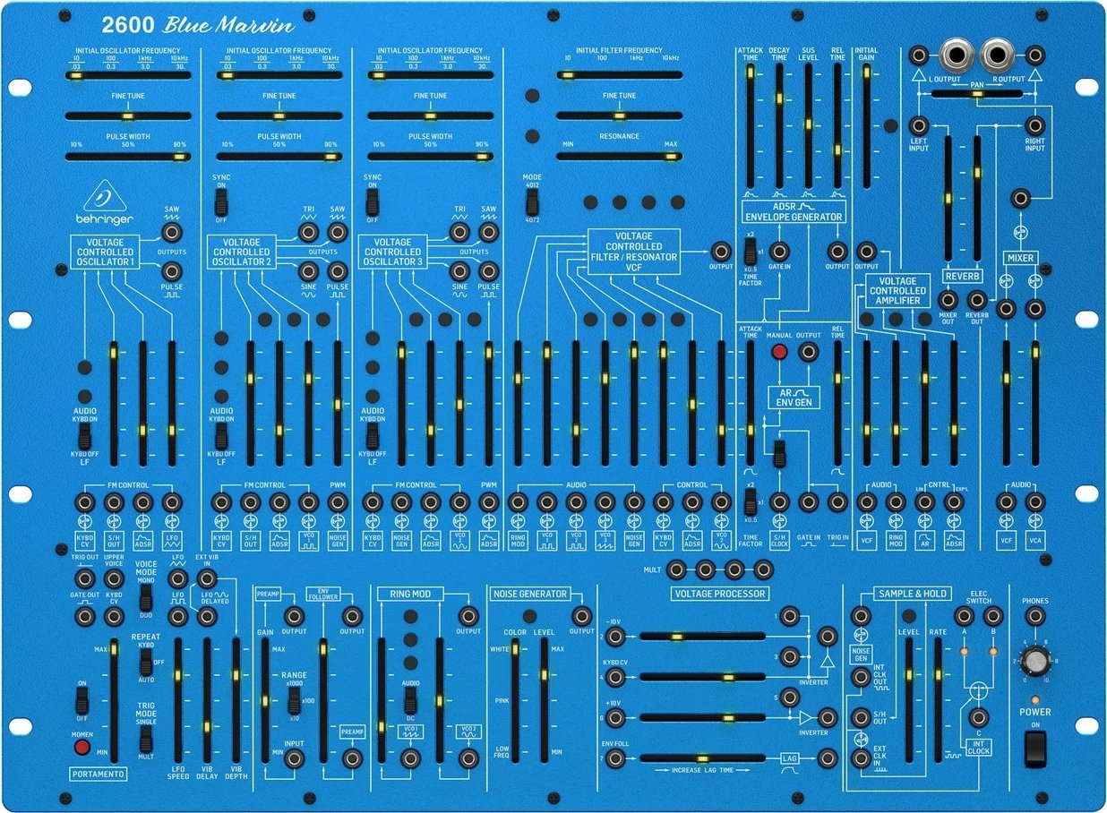 Sintetizator analog Behringer 2600 BLUE MARVIN, ngjyrë blu