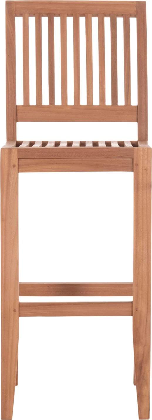 Karrige për bar me shpinore PAIPER, dru tik natyral, 40x49.5x114cm