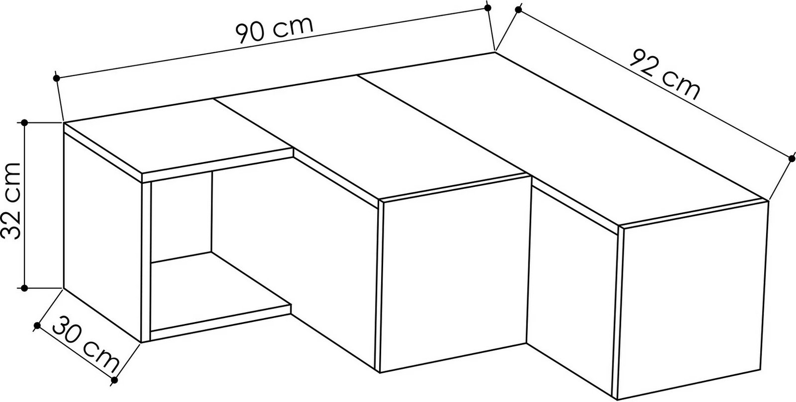 Komodë TV Skye Decor, kompakte, e bardhë
