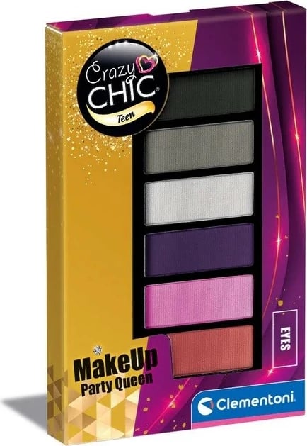 Paletë make-up Crazy CHIC Clementoni Party Queen, 6 nuanca, për vajza, Multikolor