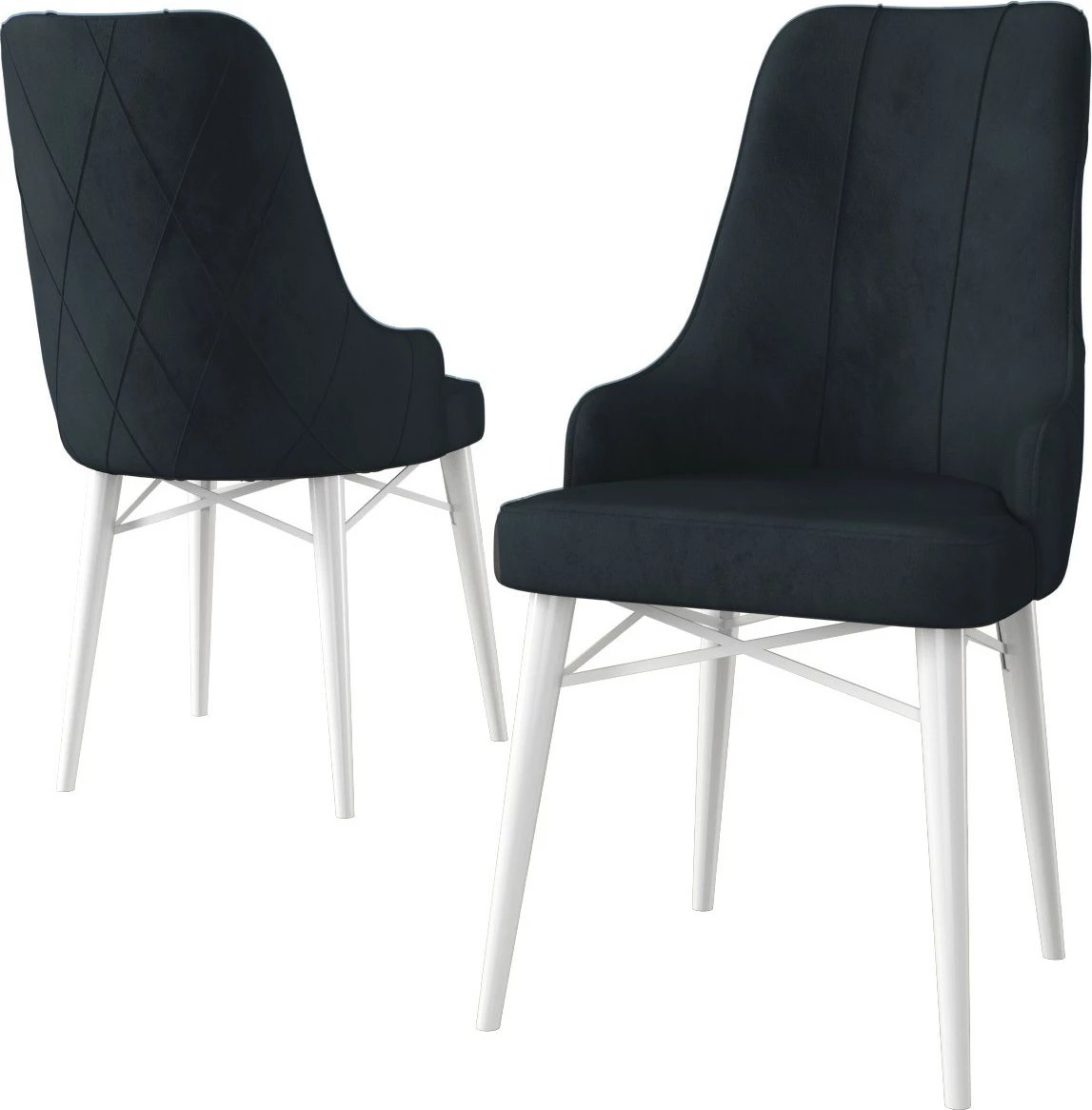 Set karrigesh (2 copë) Hanah Home, Neta, antracit dhe e bardhë Set karrigesh (2 copë) Hanah Home, Neta, antracit dhe e bardhë