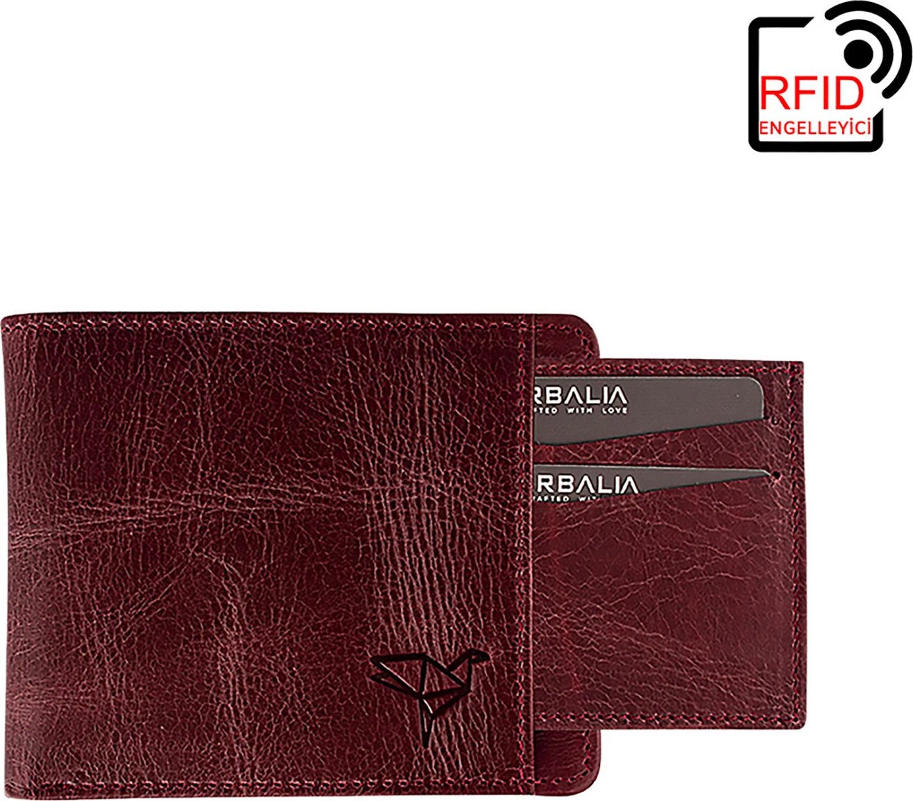 Portofol për meshkuj, ngjyrë e kuqe claret, Zoozie Bags Kanguru
