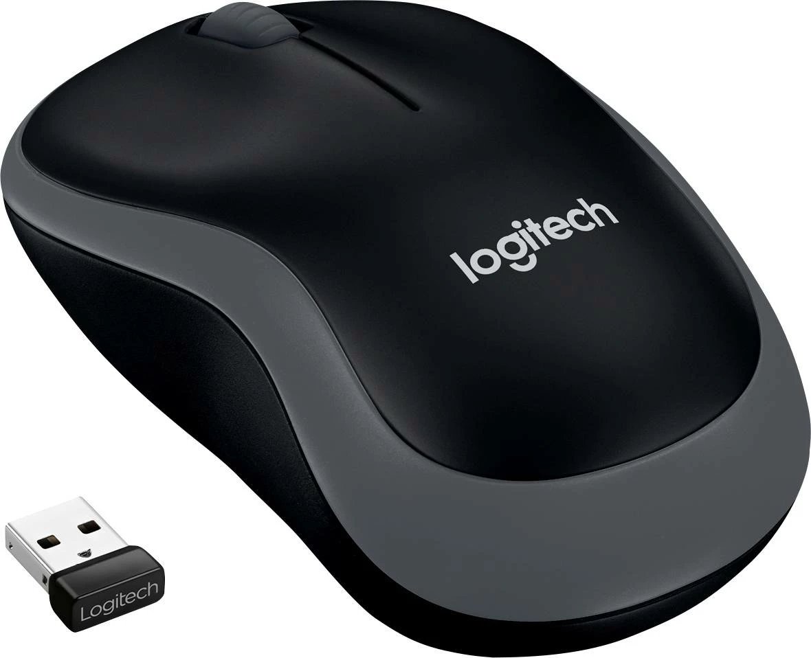Maus Logitech M185 - Wireless, 2.4GHz, e zezë/gri