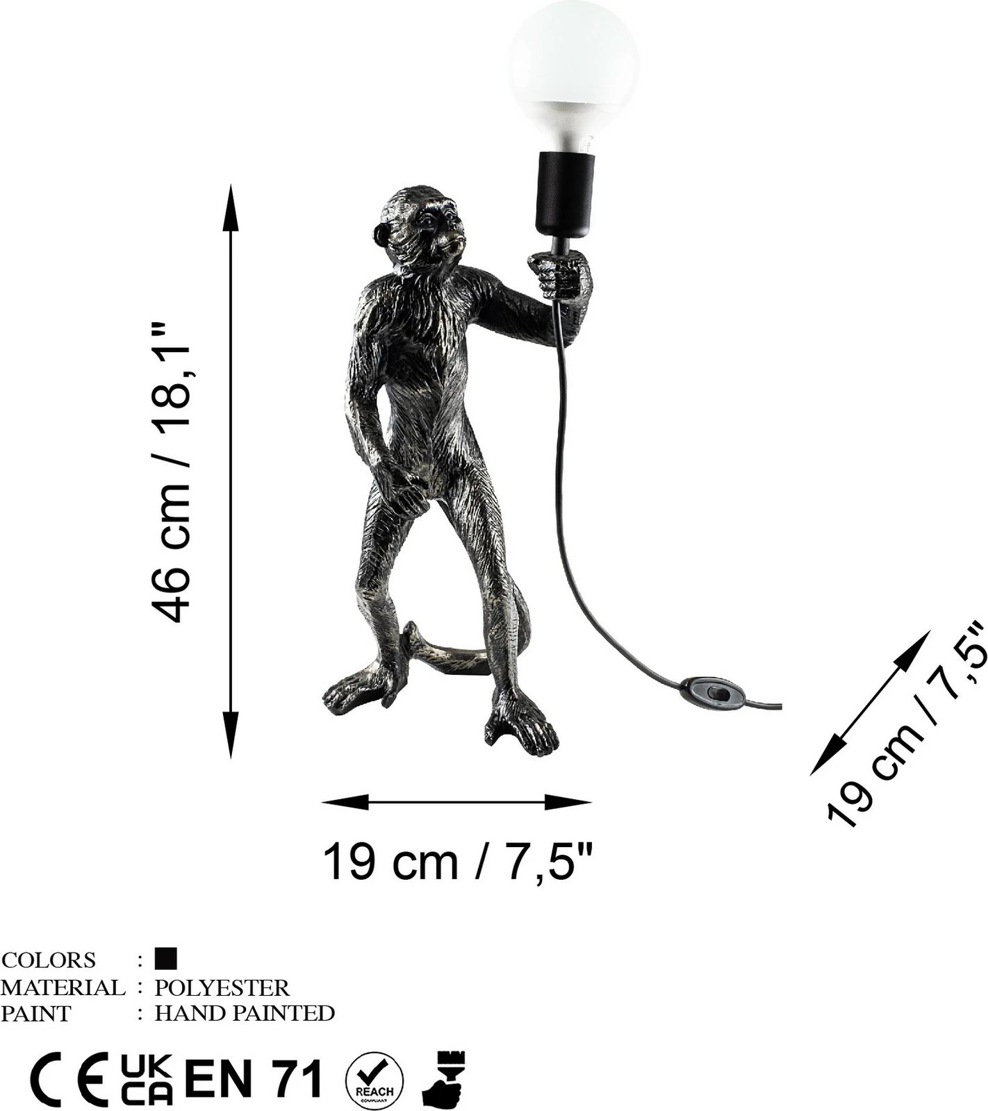 Llambë tavoline Opviq, Singe, e zezë