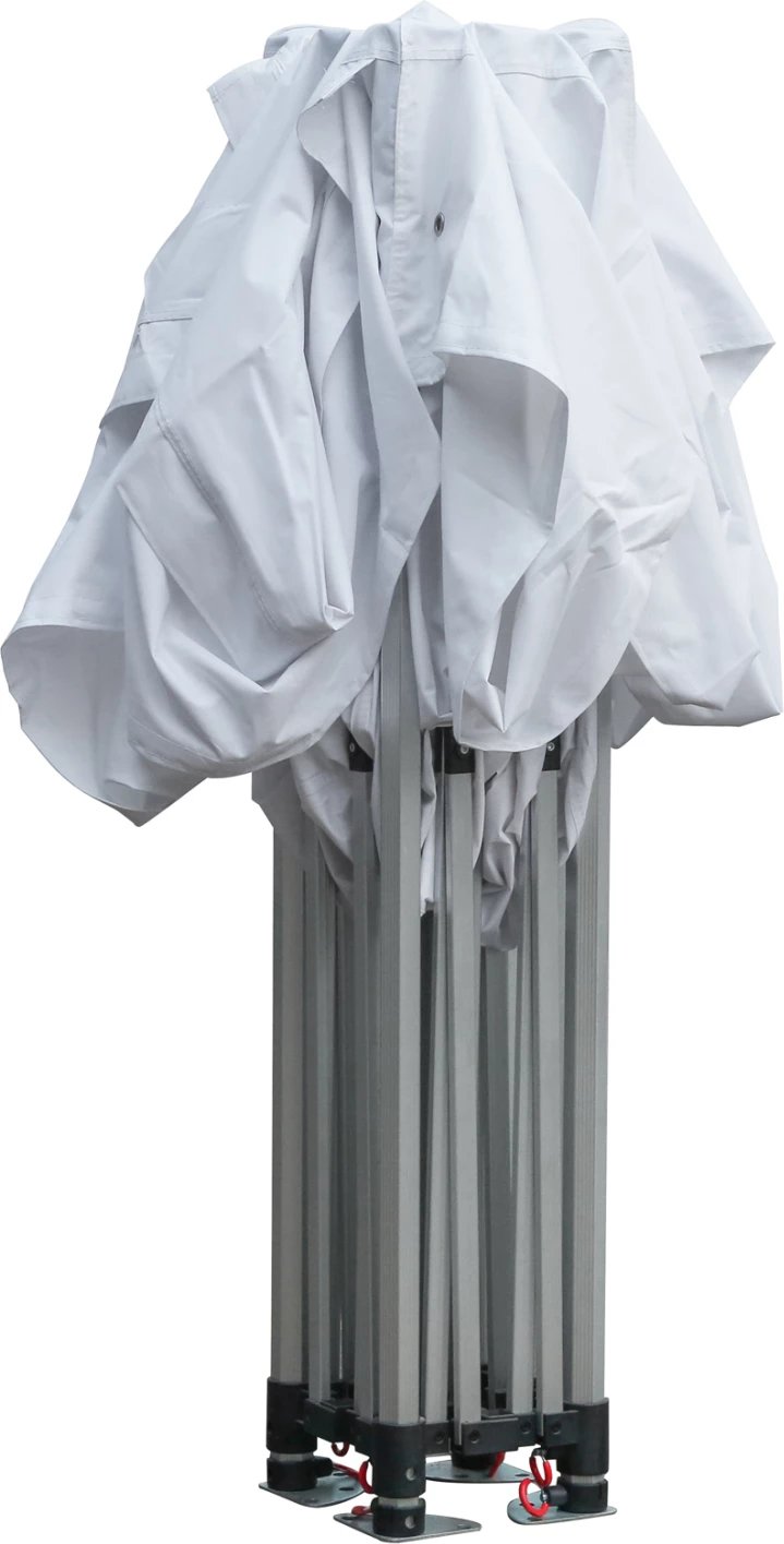 Gazebo i fortë me 3 hije anësore CRESSEN FH21097.01, i palosshëm, kornizë alumini argjendi, e bardhë, 3x3x3,4Hm