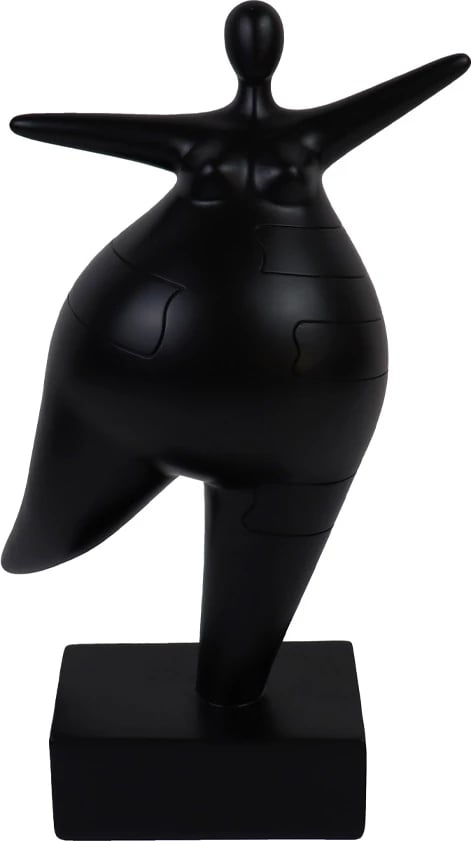 Figurë dekorative Kelda, polirezine, e zezë, 16x10x27 cm