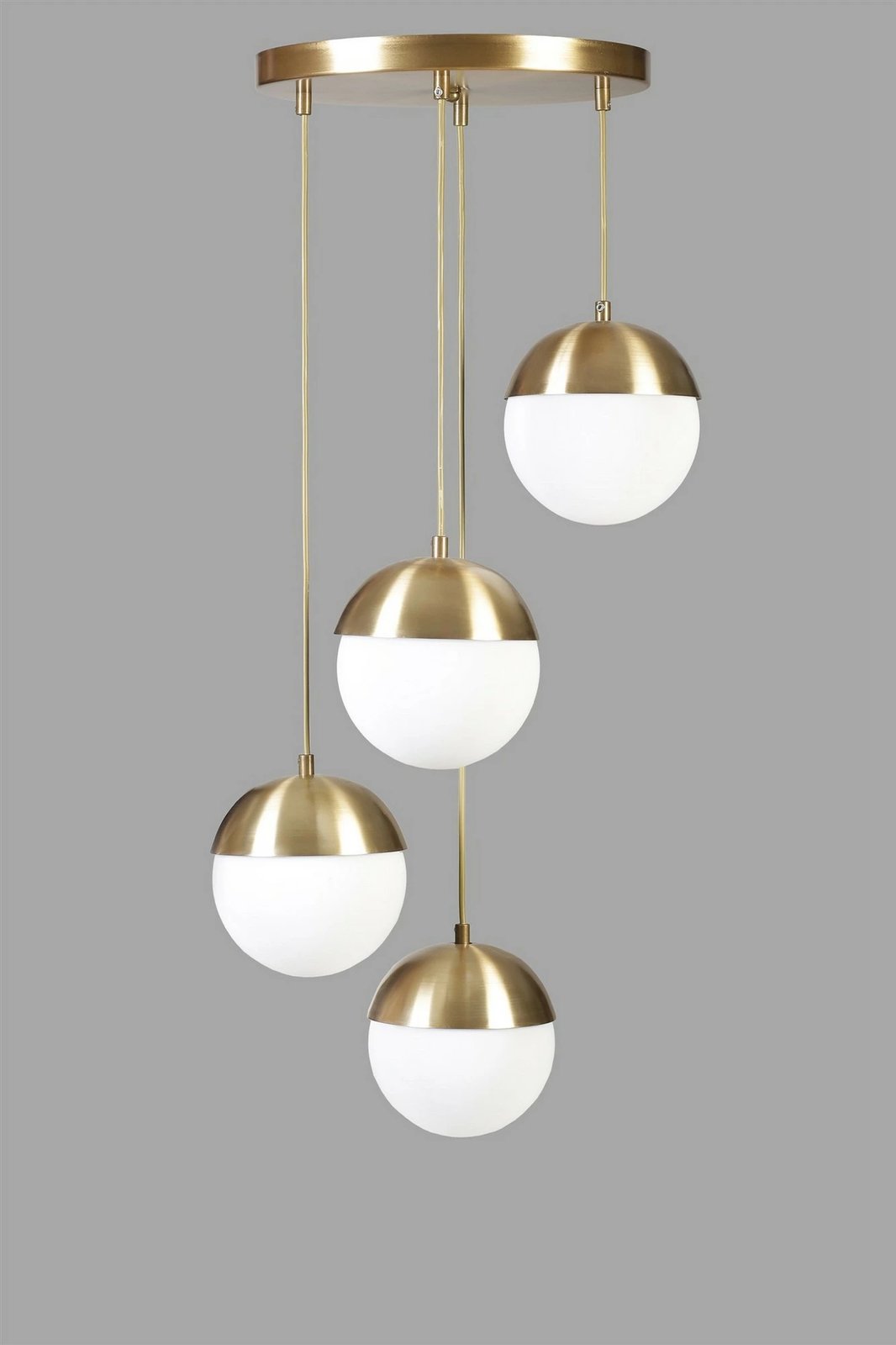 Llambë tavani Opviq, 4 sfera, metalik, ngjyrë ari dhe e bardhë