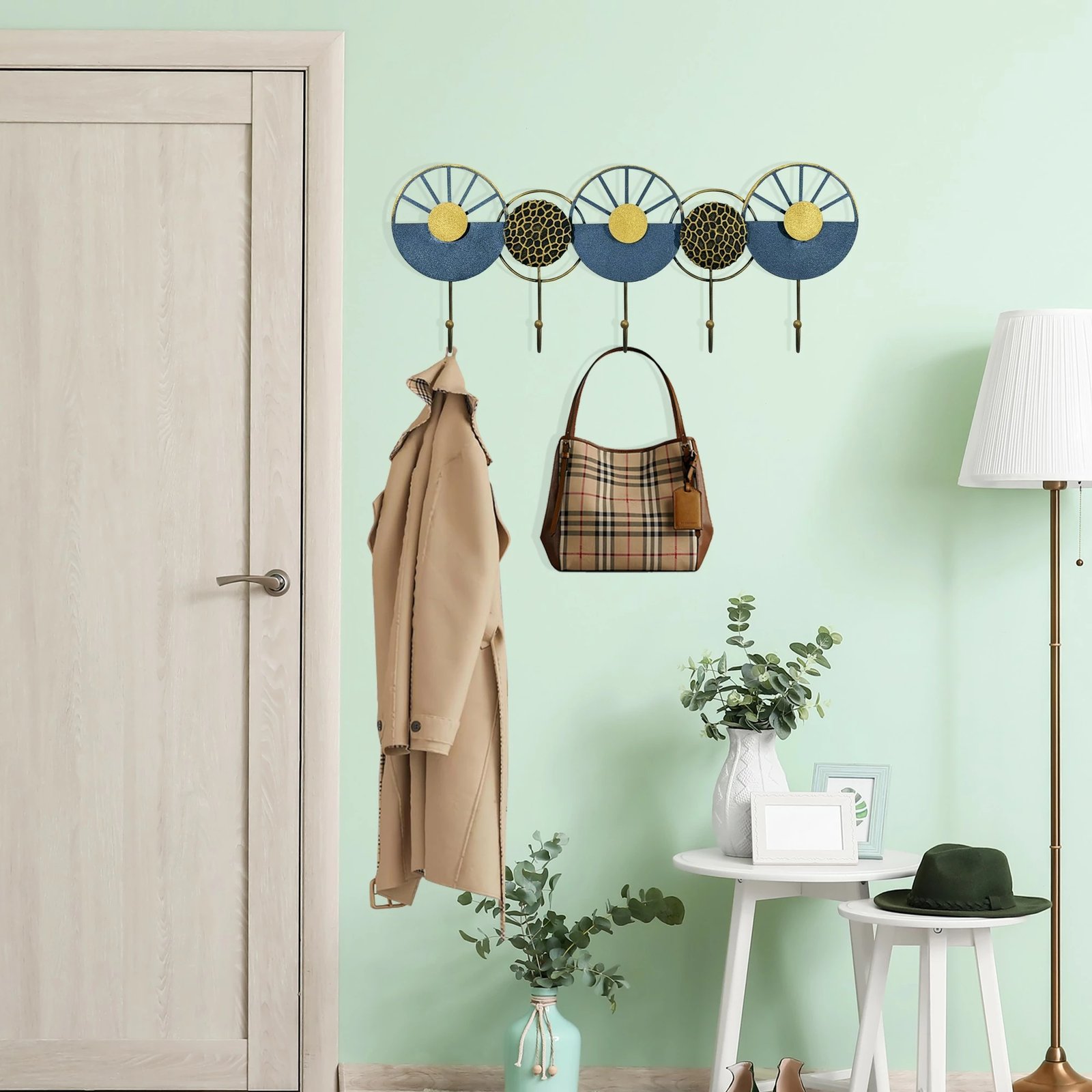 Varëse muri metalike Wallity, Naile, shumëngjyrëshe, 60x23cm