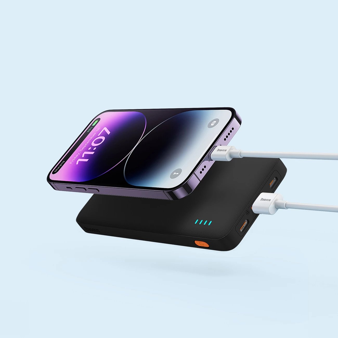 Powerbank Baseus Airpow 10000mAh, 20W, me kabllo USB-A në USB-C, e zezë