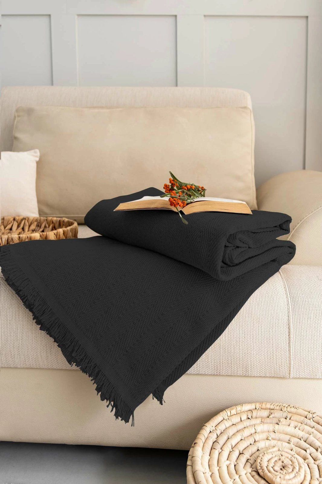 Mbulesë divani L'essentiel, ngjyrë fume, 180x300cm