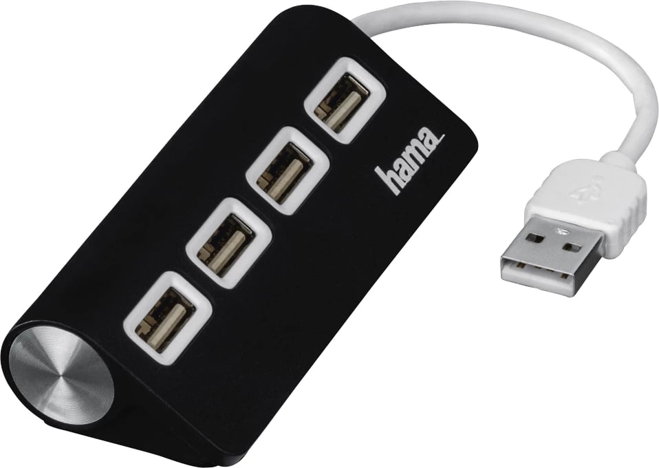 Hama USB 2.0 HUB, Shpërndarës, zezë, 00200119