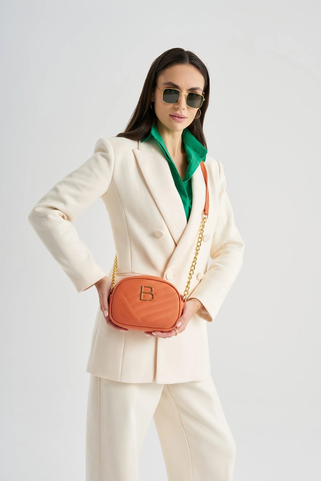 Çantë crossbody portokalli Lucky Bees, 1298