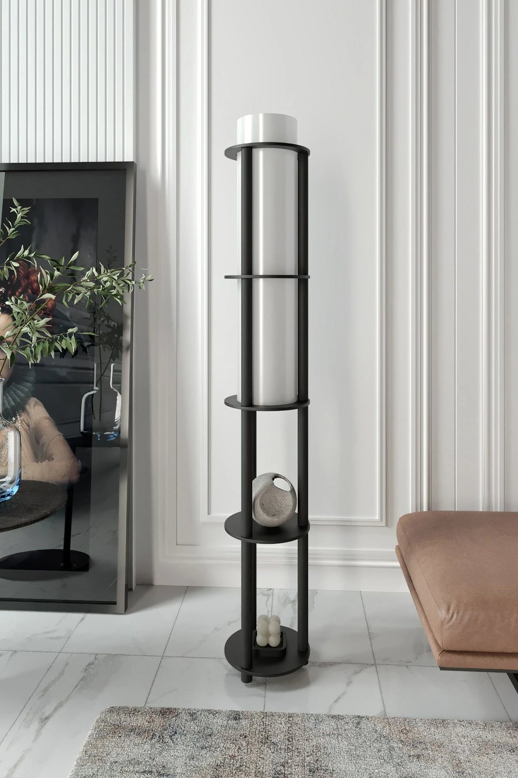 Llambë dyshemeje Opviq, KS-11124, ngjyrë e zezë