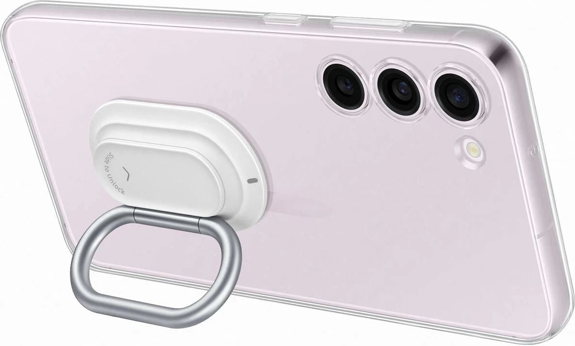 Mbështjellës Samsung Clear Gadget Case për Samsung Galaxy S23+, me mbajtëse gishti dhe qëndrim, Transparent