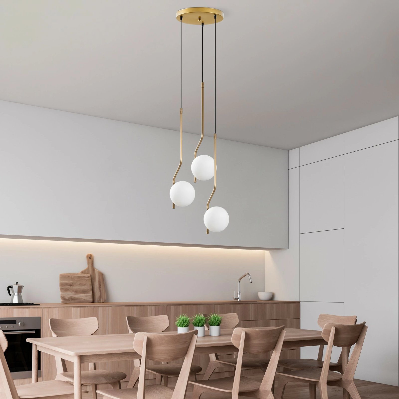 Llambë tavani Opviq Tulıp, ngjyrë ari, 35x35x110cm