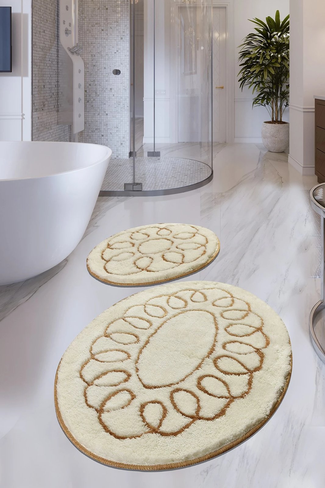 Set tapetash për banjo akrilik (2 copë), Mijolnir, Safir - ecru Set tapetash për banjo akrilik (2 copë), Mijolnir, Safir - ecru