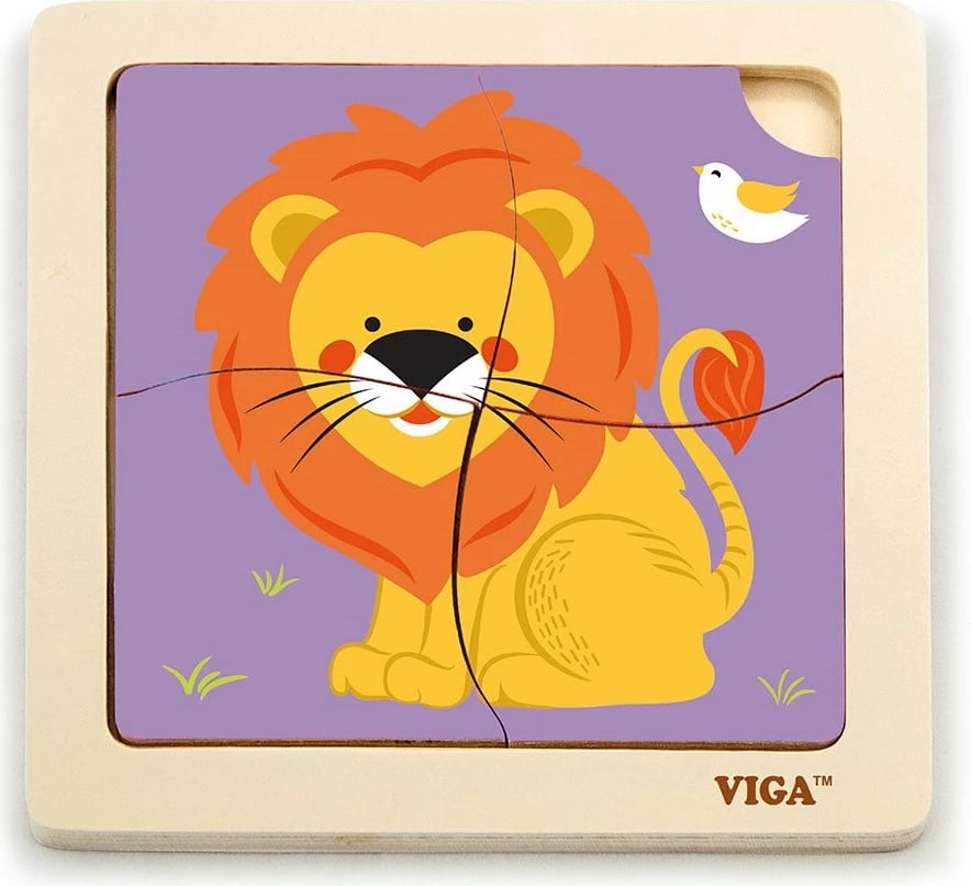 puzzle druri, Viga, 4 pjesë, luan, multicolor