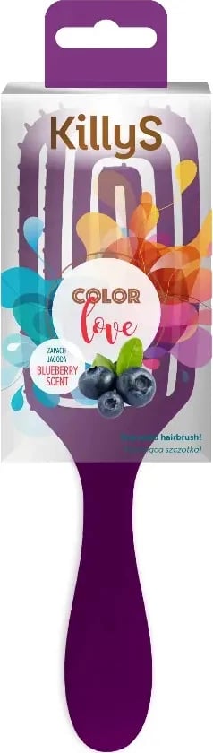 Furçë flokësh për femra KillyS Color Love Fragrant Hairbrush, boronicë, 1 copë