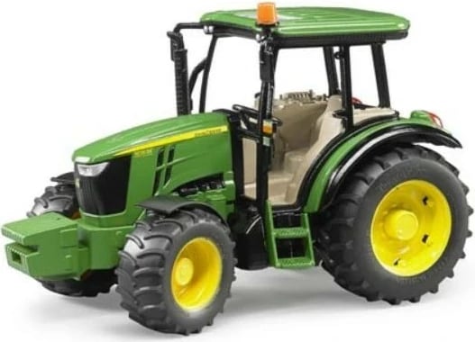 Lodër traktor me rimorkio vetëshkarkuese, BRUDER John Deere 5115M BR-02108, shkallë 1:16, plastikë, jeshile/verdhe/zezë
