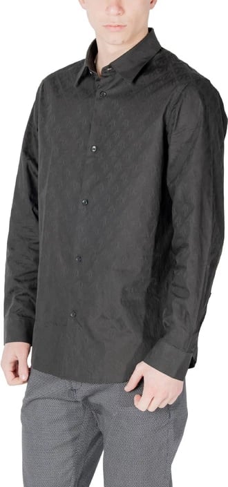 Këmishë për meshkuj Armani Exchange, e zezë